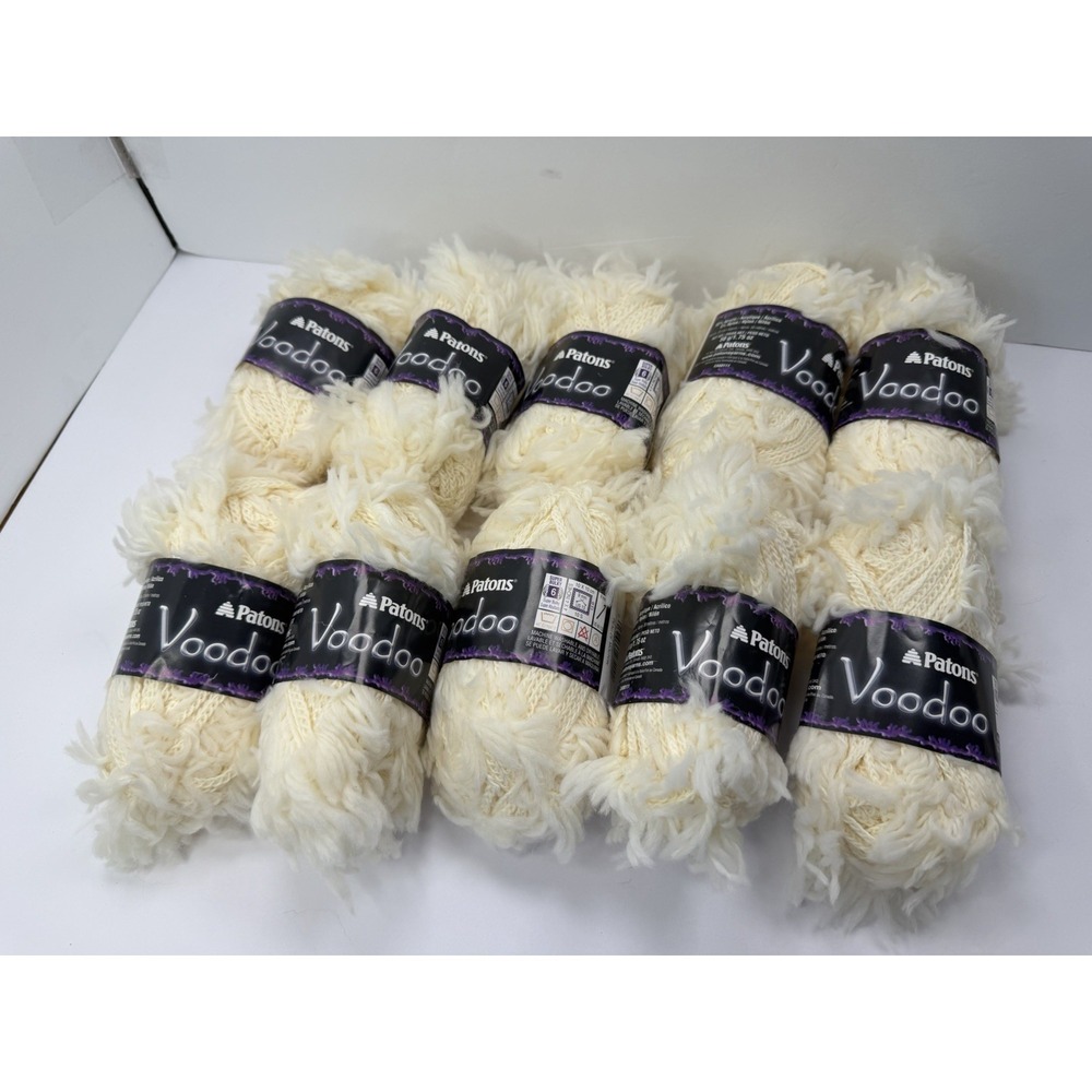 Patons Voodoo Yarn Lot Of 10- Fleece‎ Acrylic Nylon Blend 50g Each #2